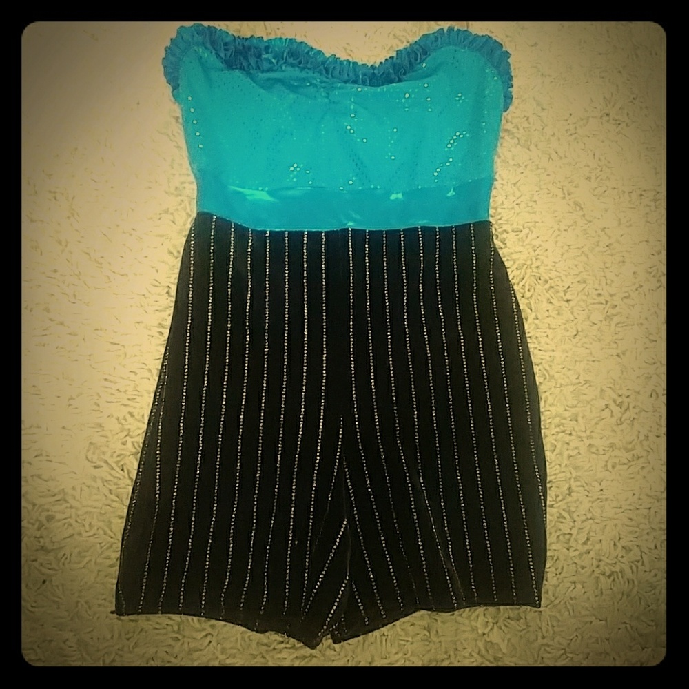 Blue and Black Dance Romper